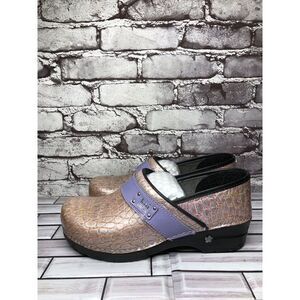 Koi by Sanita Pink Croc Leather Platform Danish Clogs Shoes Women Sz 42EU/11M US